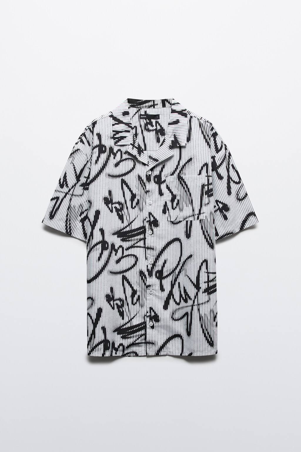 Рубашка oversize с принтом-граффити - цвет черный - 8