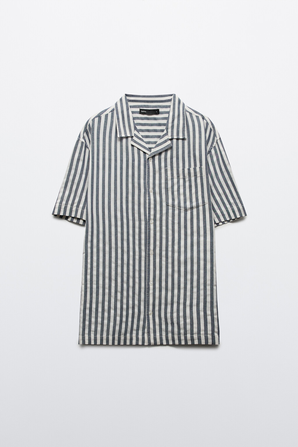 Рубашка хлопковая в полоску - цвет синий - 8