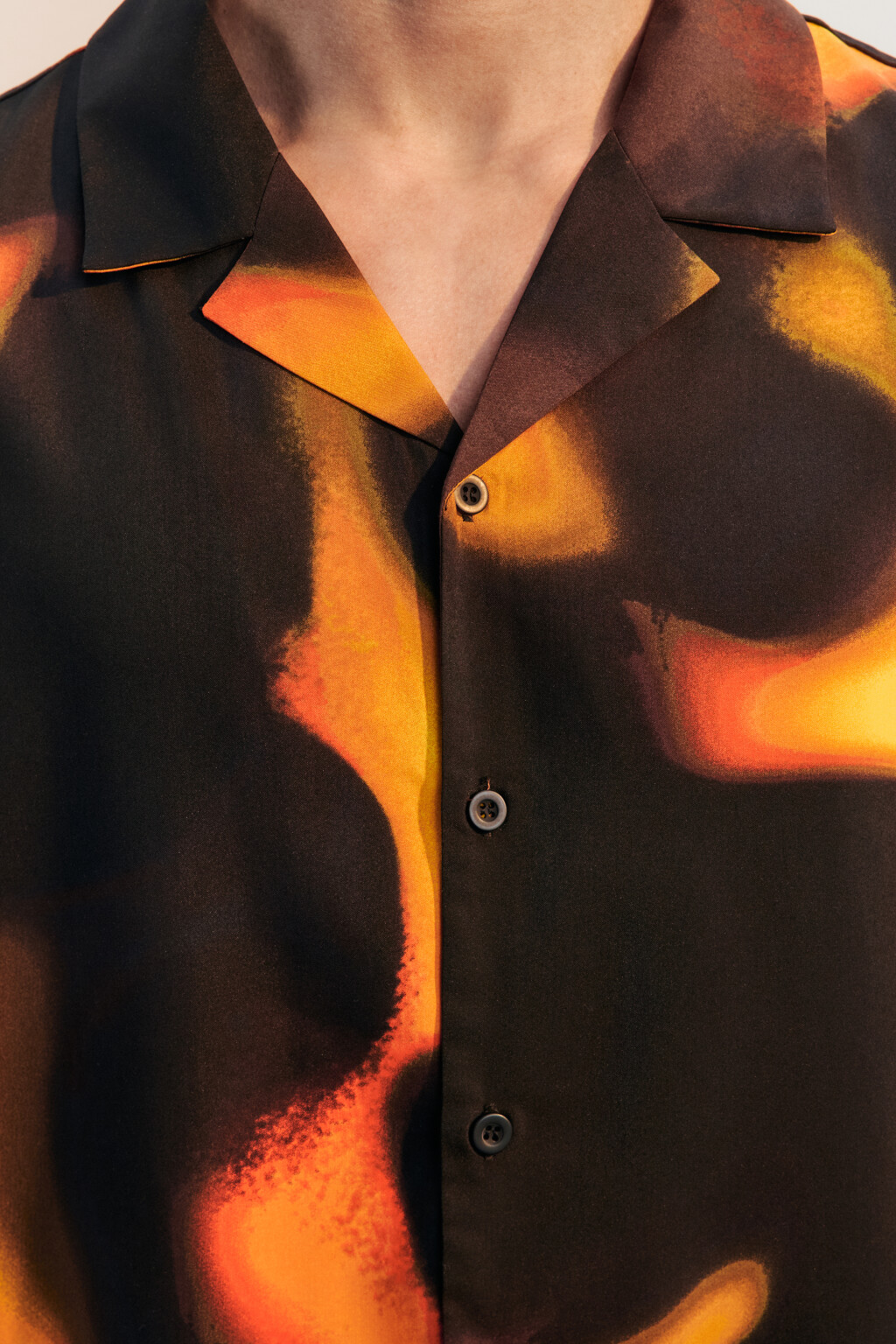 Рубашка oversize с огненным принтом - цвет мультиколор - 6