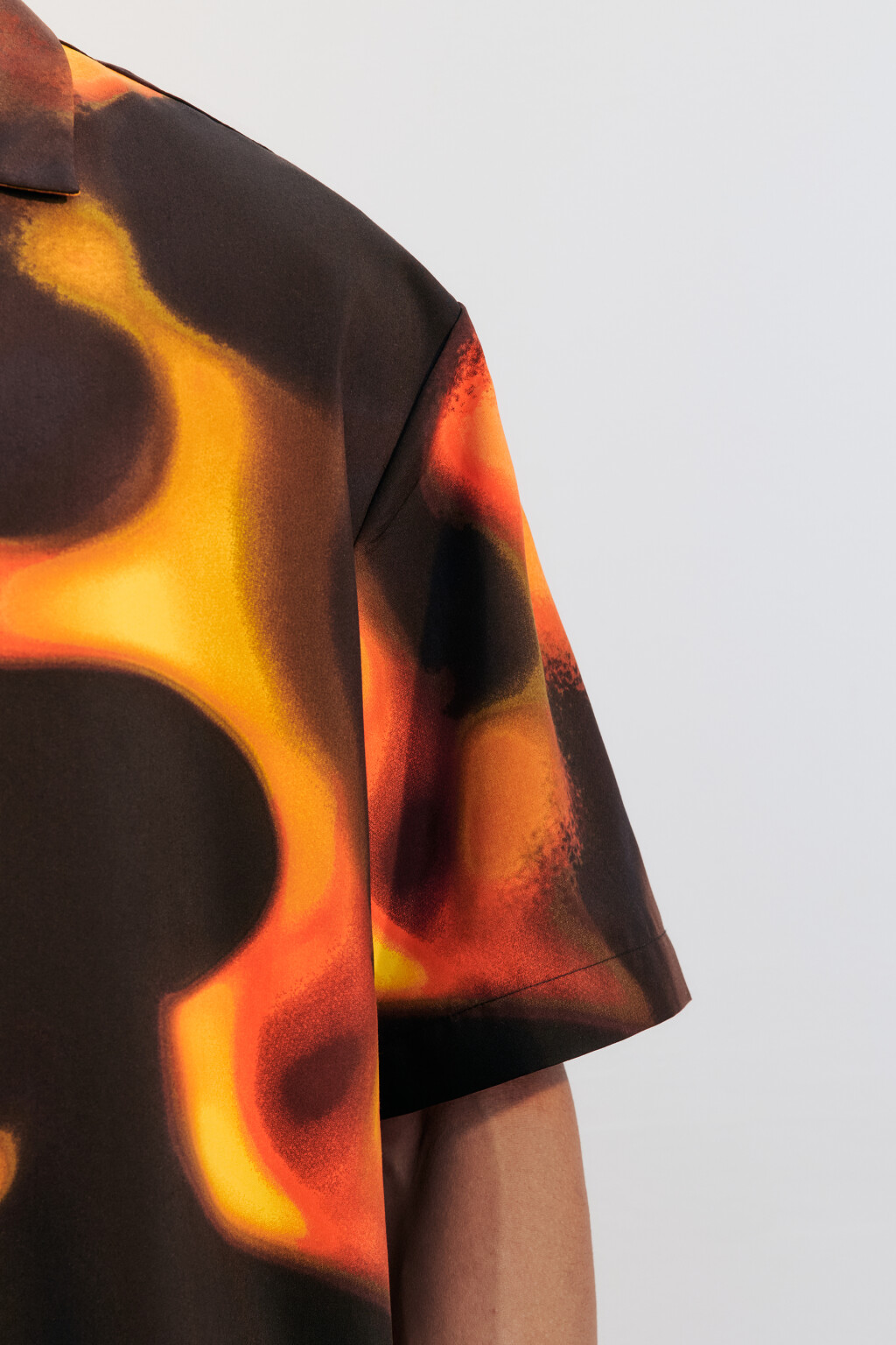 Рубашка oversize с огненным принтом - цвет мультиколор - 7