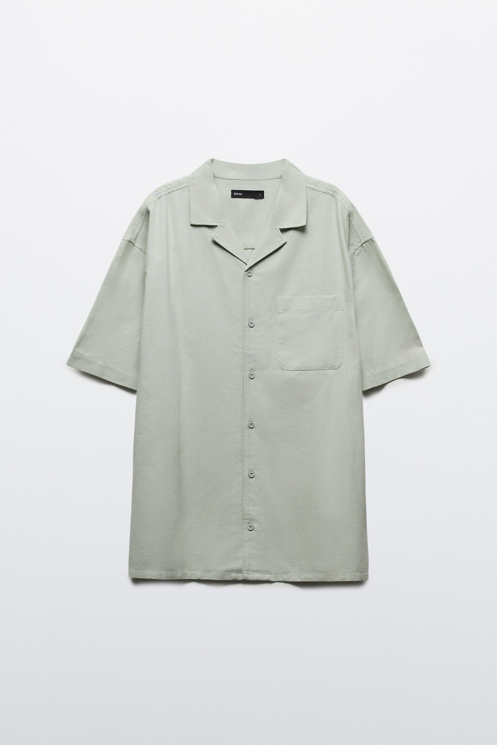 Рубашка льняная с коротким рукавом - цвет зеленый - 7