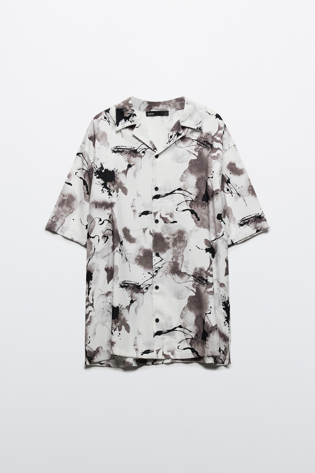 Рубашка вискозная с принтом - цвет черный - 7