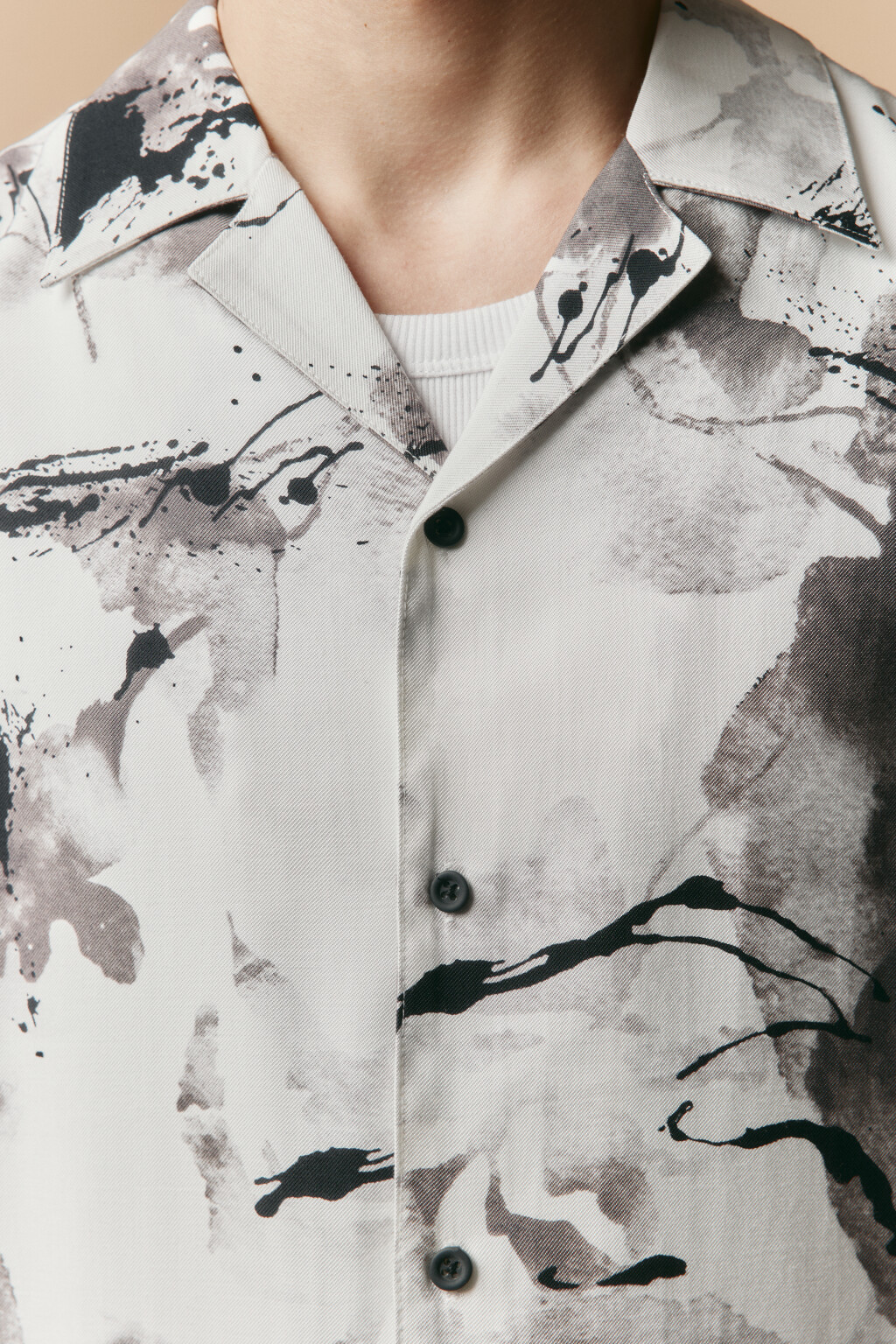 Рубашка вискозная с принтом - цвет черный - 5