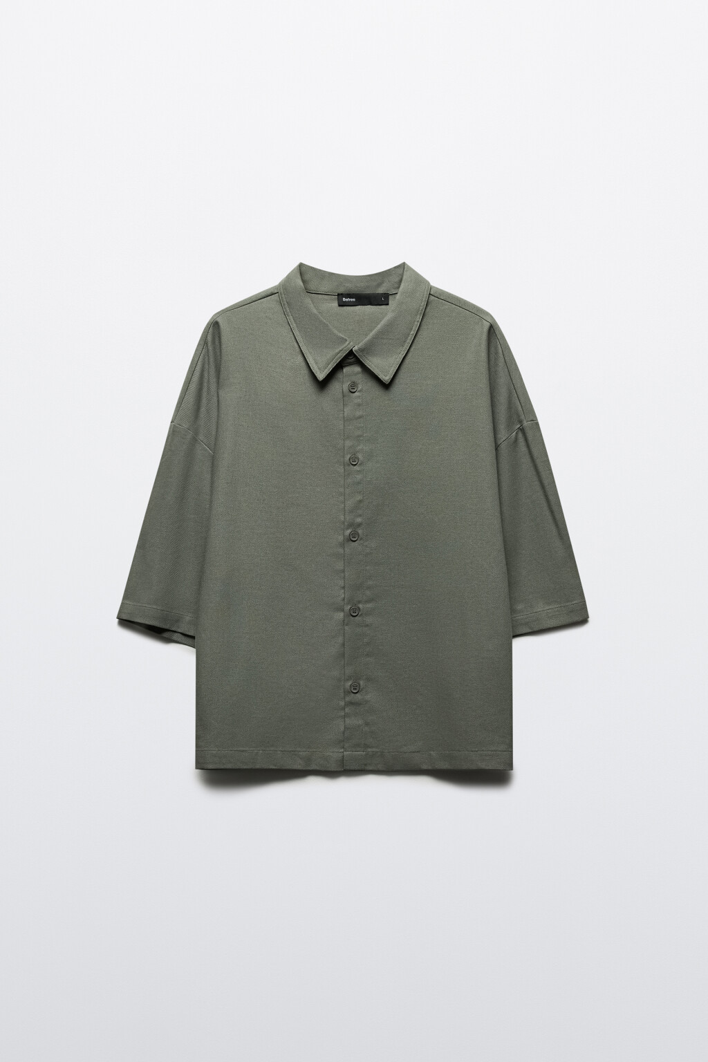 Рубашка льняная с коротким рукавом - цвет зеленый - 8