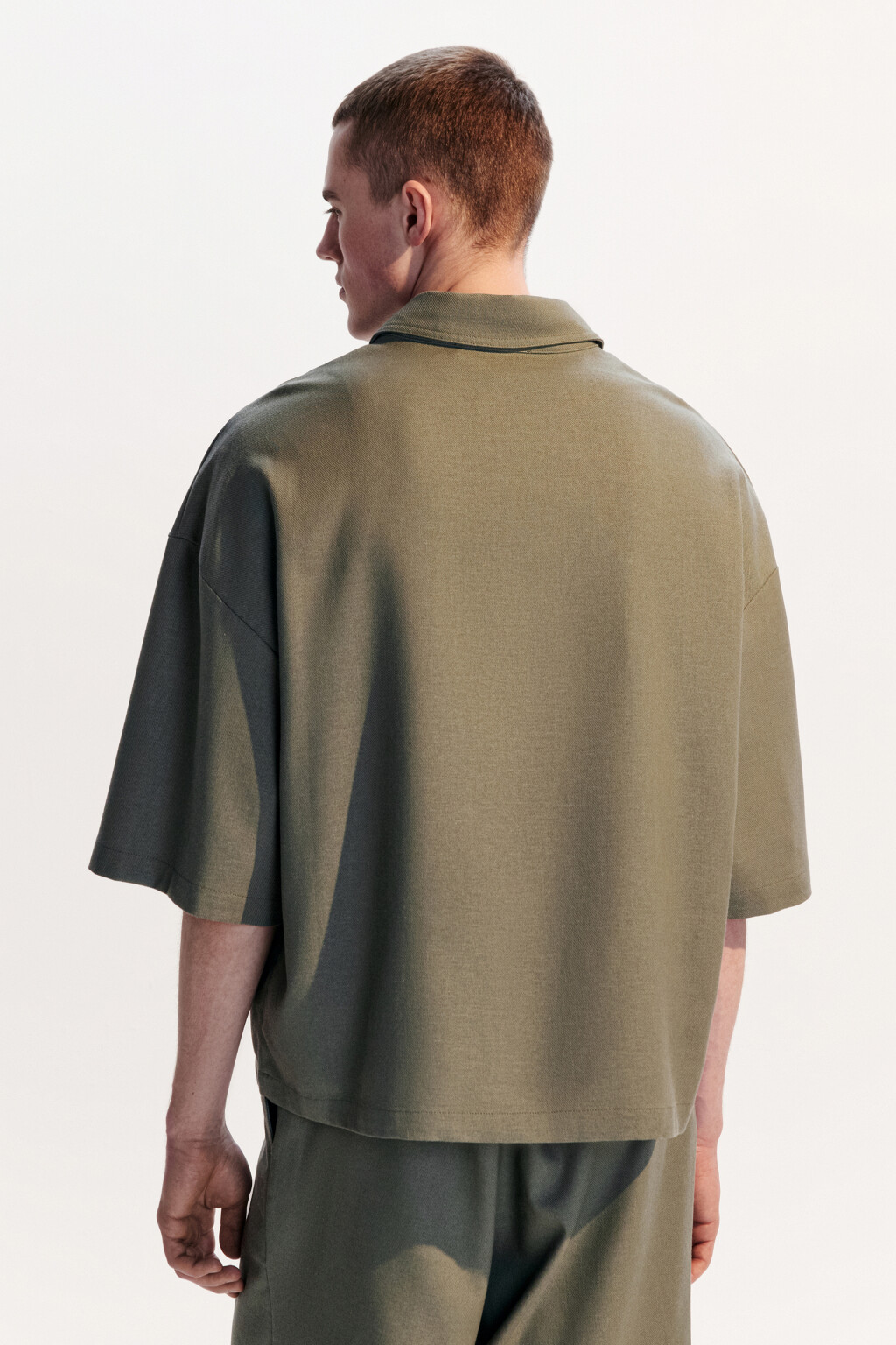 Рубашка льняная с коротким рукавом - цвет зеленый - 4