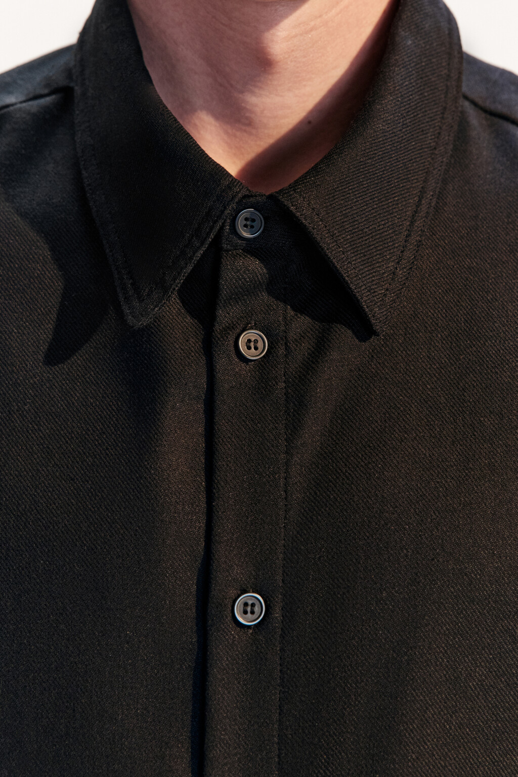 Рубашка льняная с коротким рукавом - цвет черный - 6