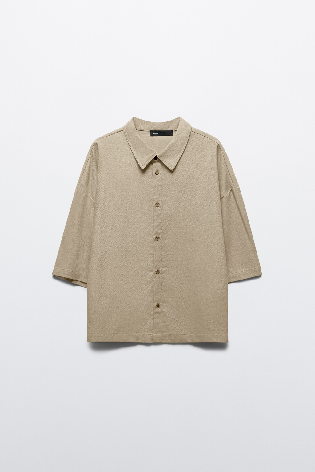 Рубашка льняная с коротким рукавом - цвет коричневый - 8