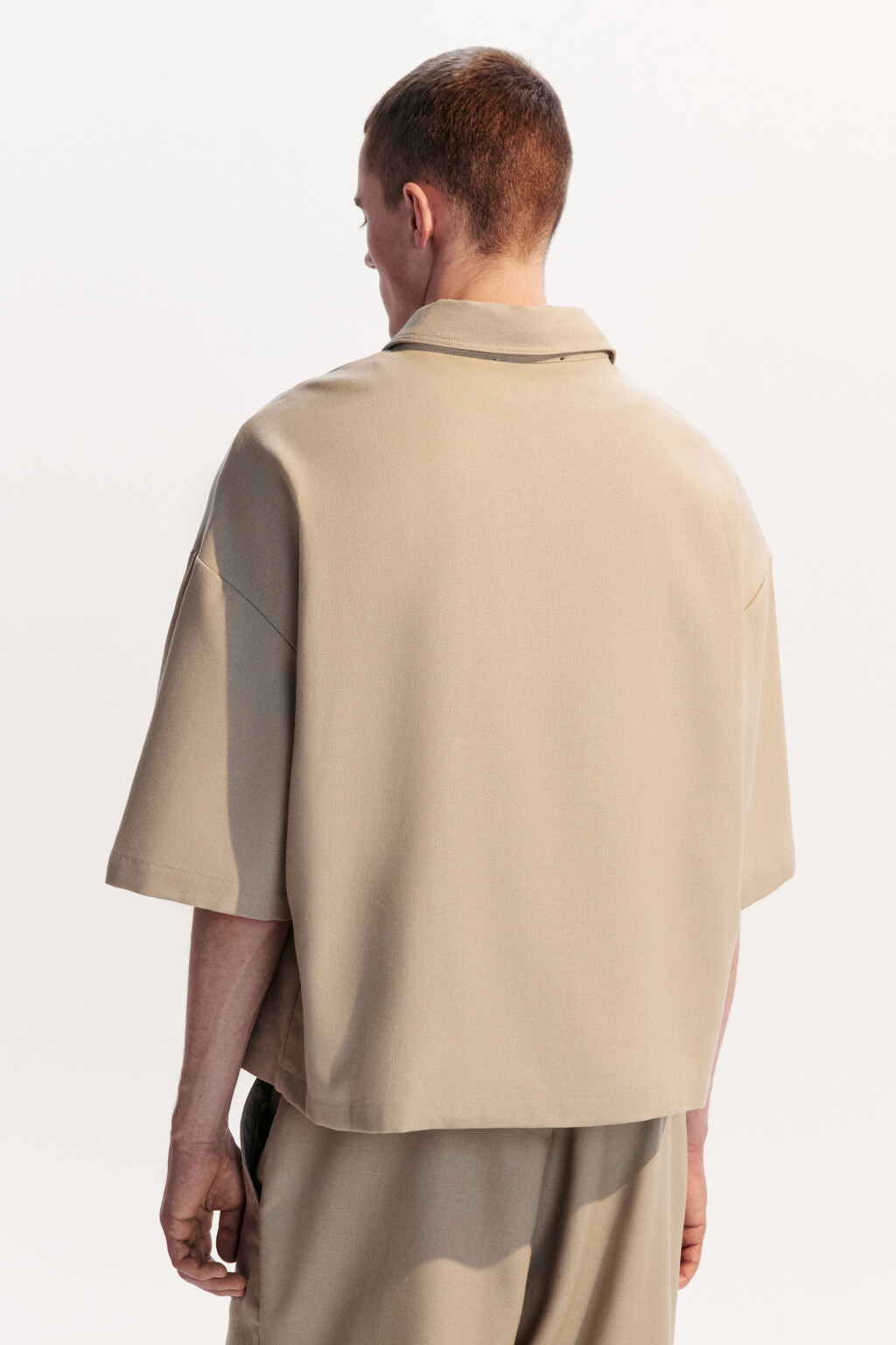 Рубашка льняная с коротким рукавом - цвет коричневый - 4