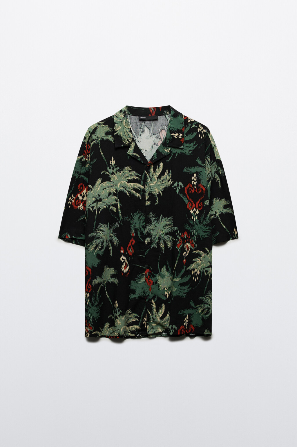 Рубашка oversize вискозная с принтом - цвет черный - 7