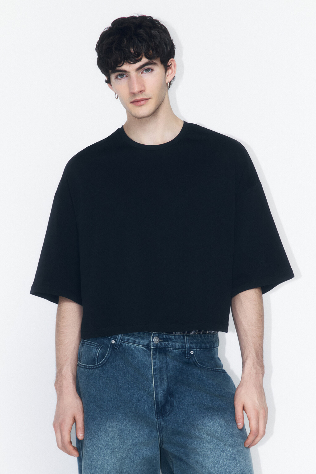 Футболка оверсайз из плотного хлопка - цвет черный - 2