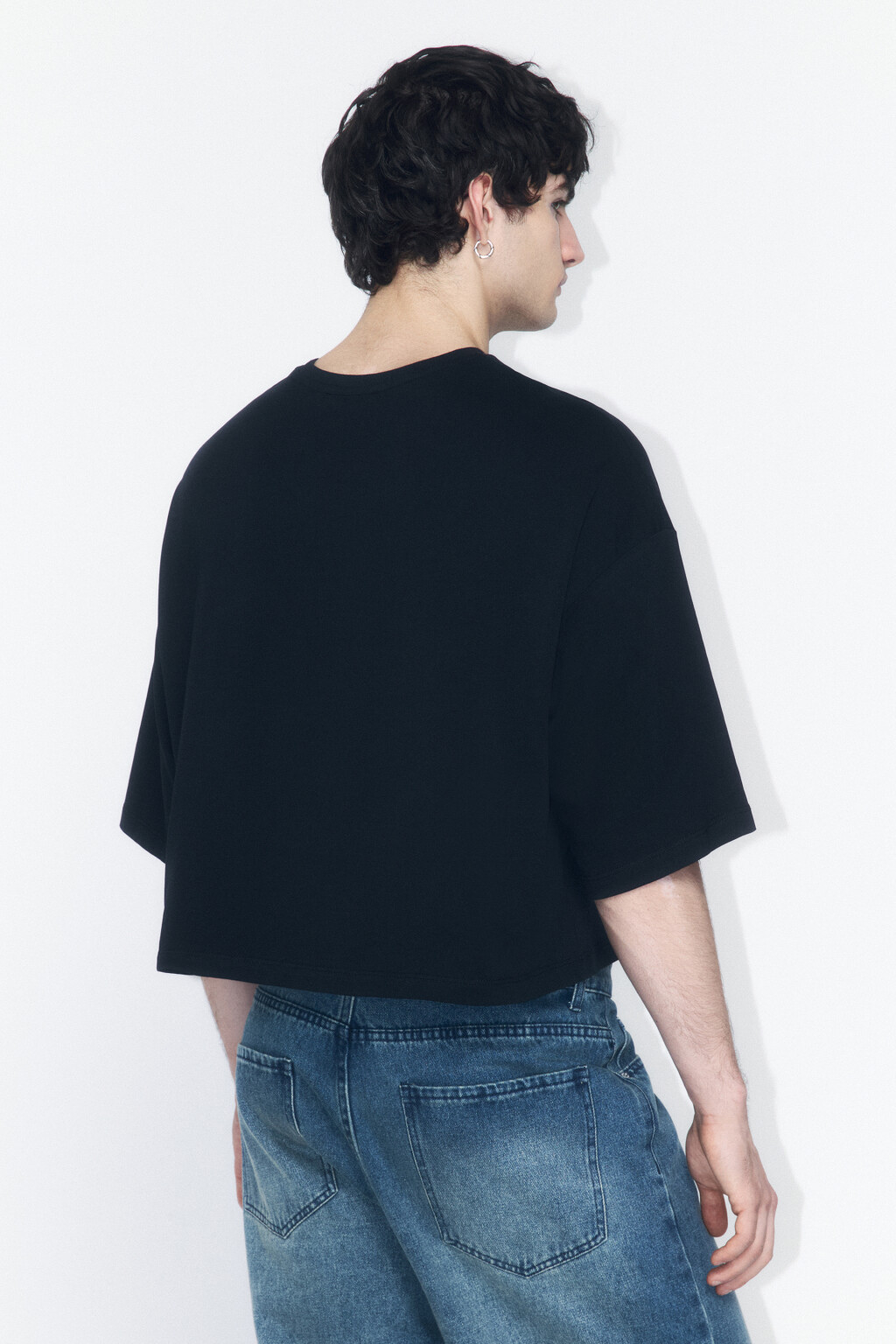 Футболка оверсайз из плотного хлопка - цвет черный - 3