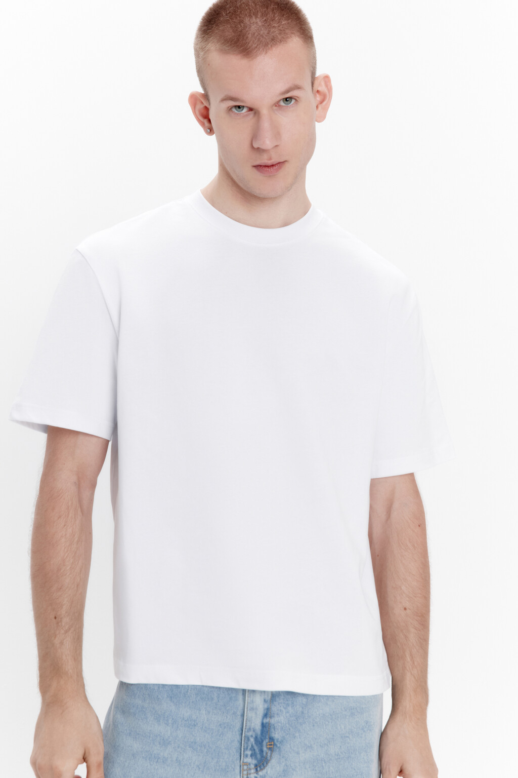 Футболка oversize базовая из хлопка - цвет белый - 1