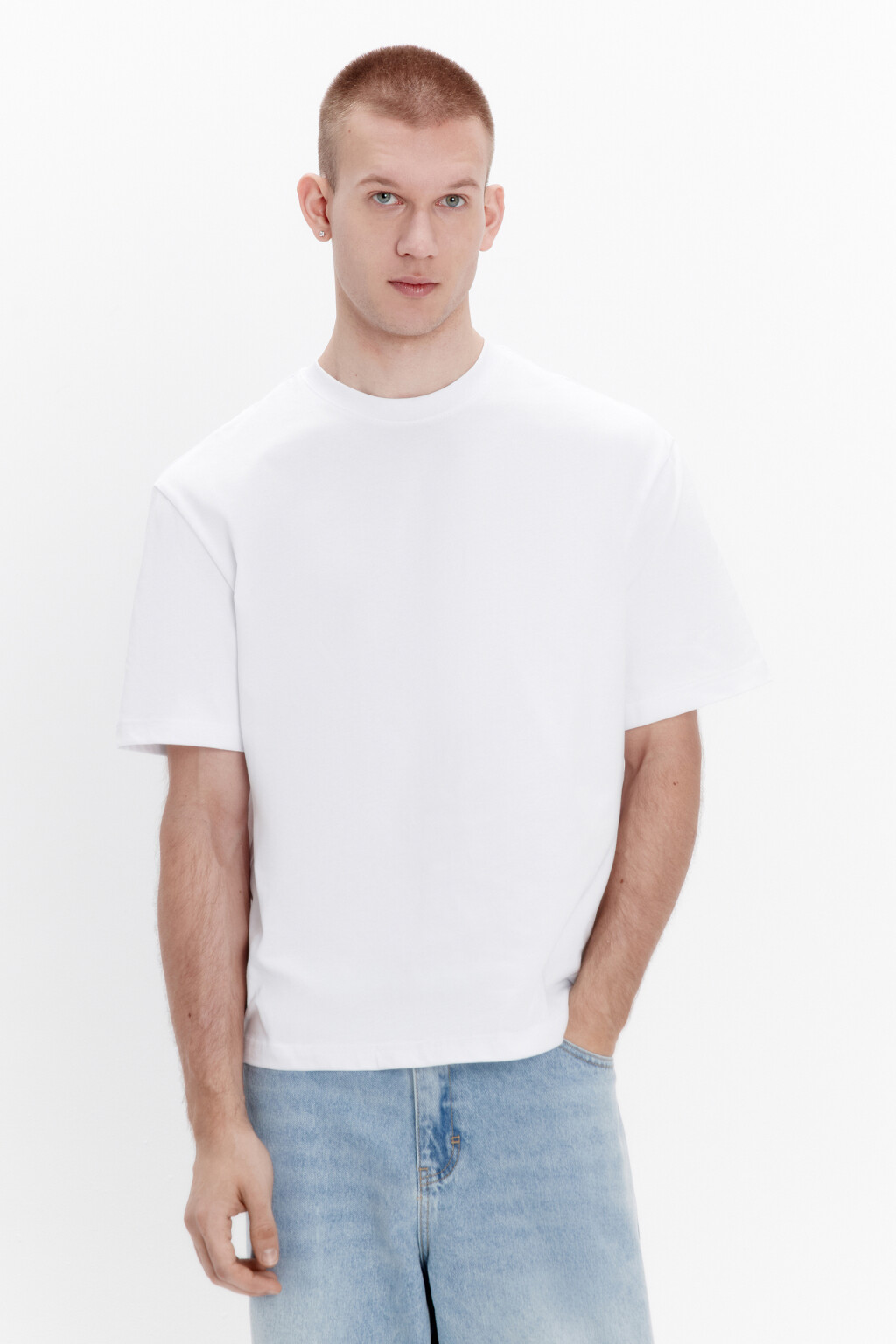 Футболка oversize базовая из хлопка - цвет белый - 2