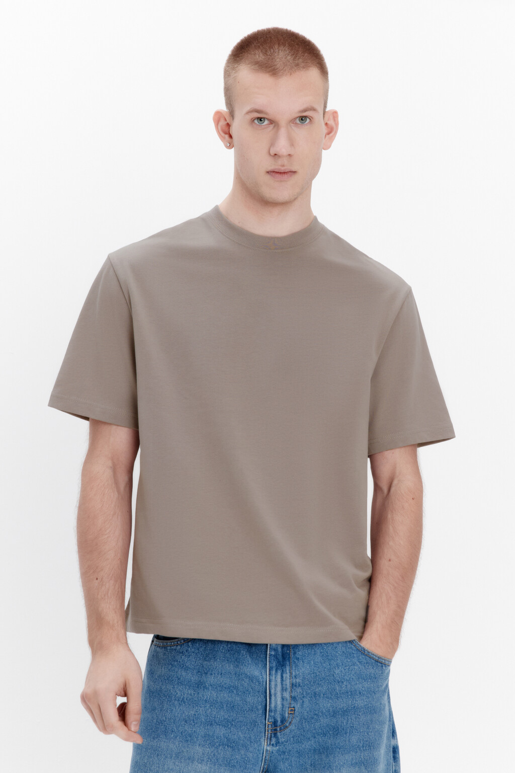 Футболка oversize базовая из хлопка - цвет бежевый - 2