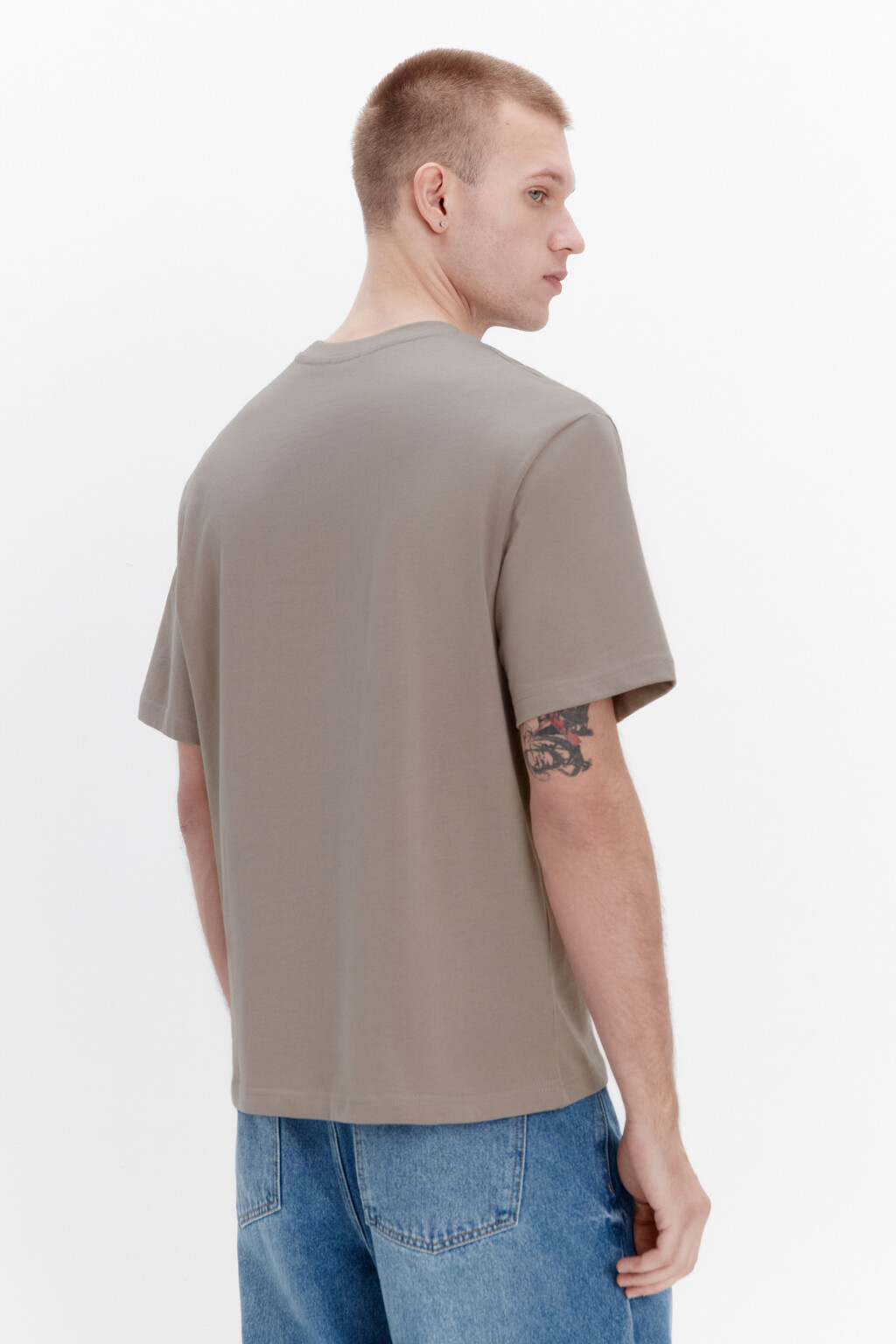 Футболка oversize базовая из хлопка - цвет бежевый - 3