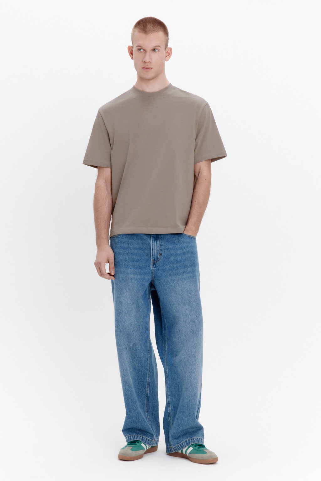 Футболка oversize базовая из хлопка - цвет бежевый - 4