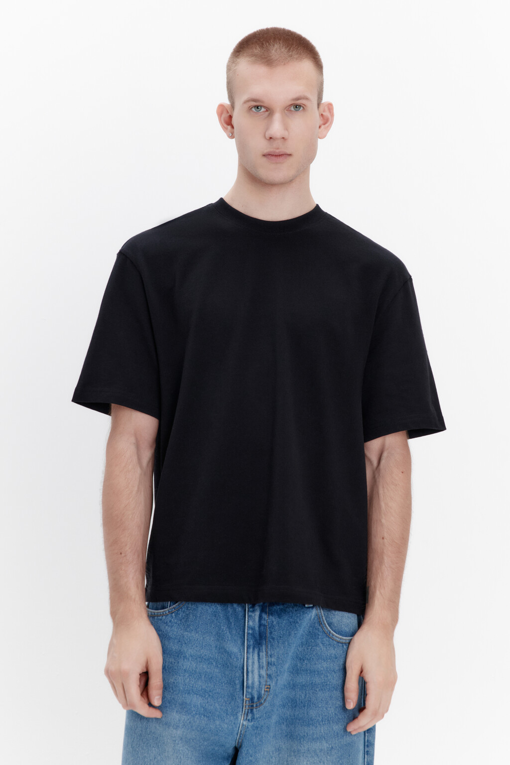 Футболка oversize базовая из хлопка - цвет черный - 2