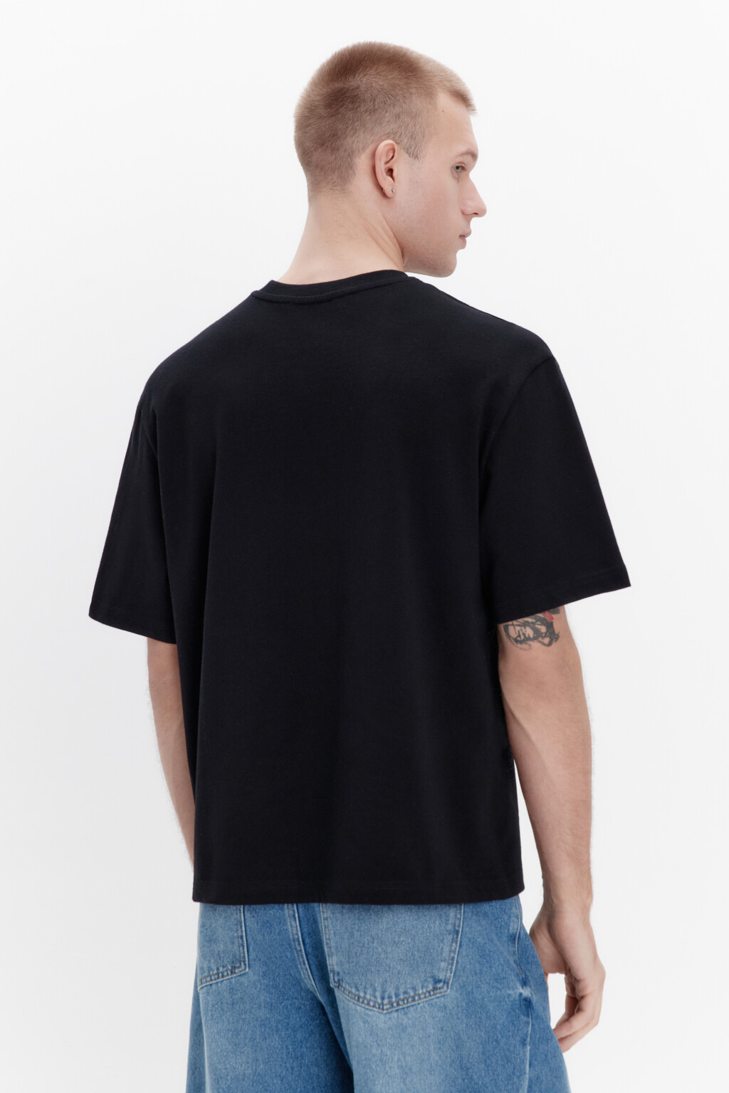 Футболка oversize базовая из хлопка - цвет черный - 3