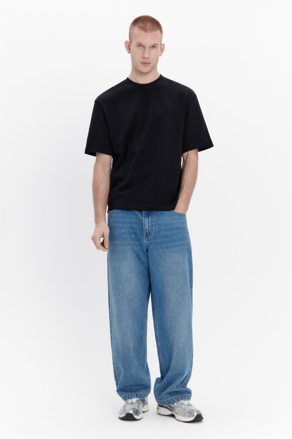 Футболка oversize базовая из хлопка - цвет черный - 4