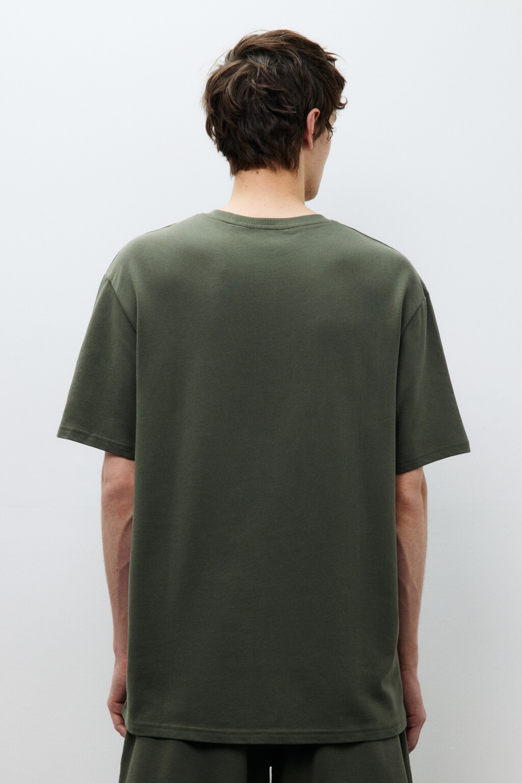 Футболка базовая из хлопкового трикотажа - цвет зеленый - 3