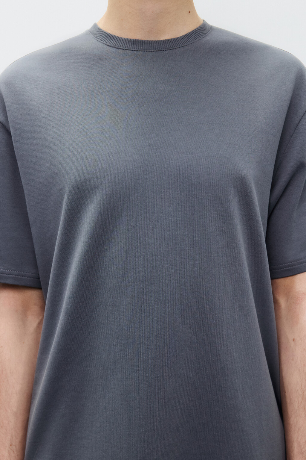 Футболка базовая из хлопкового трикотажа - цвет серый - 5