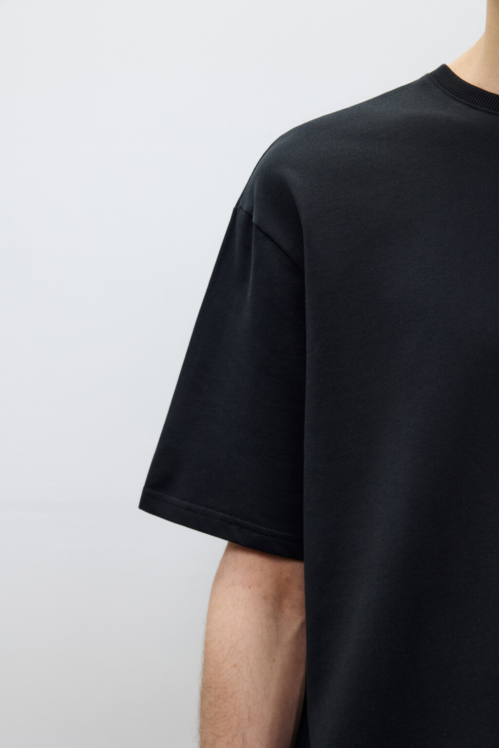 Футболка базовая из хлопкового трикотажа - цвет черный - 6