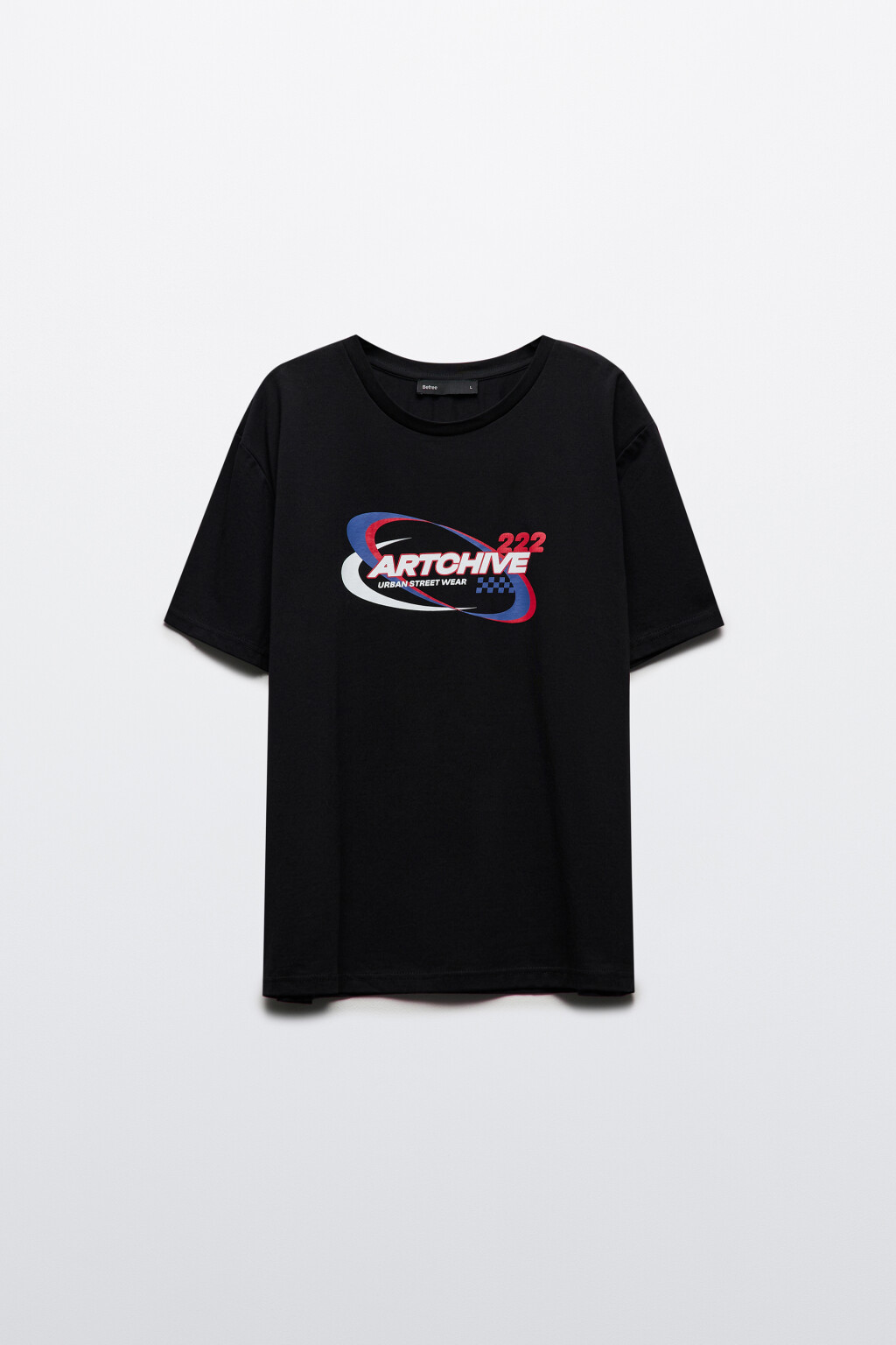 Футболка свободная хлопковая с принтом - цвет черный - 8