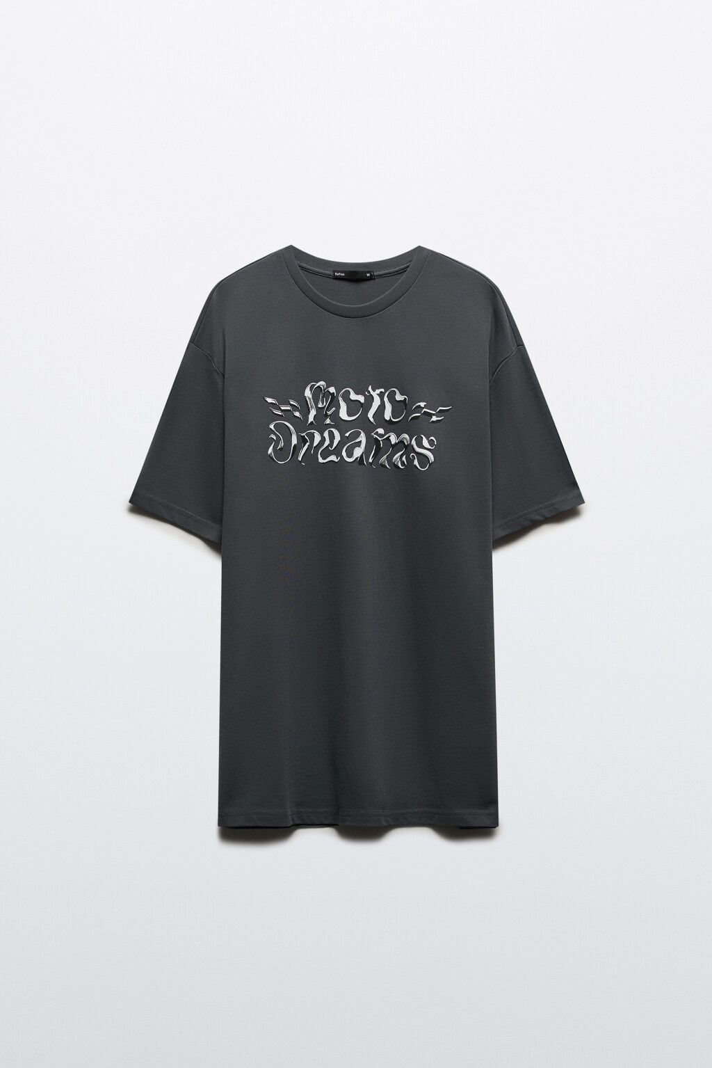 Футболка свободная с принтом - цвет серый - 8