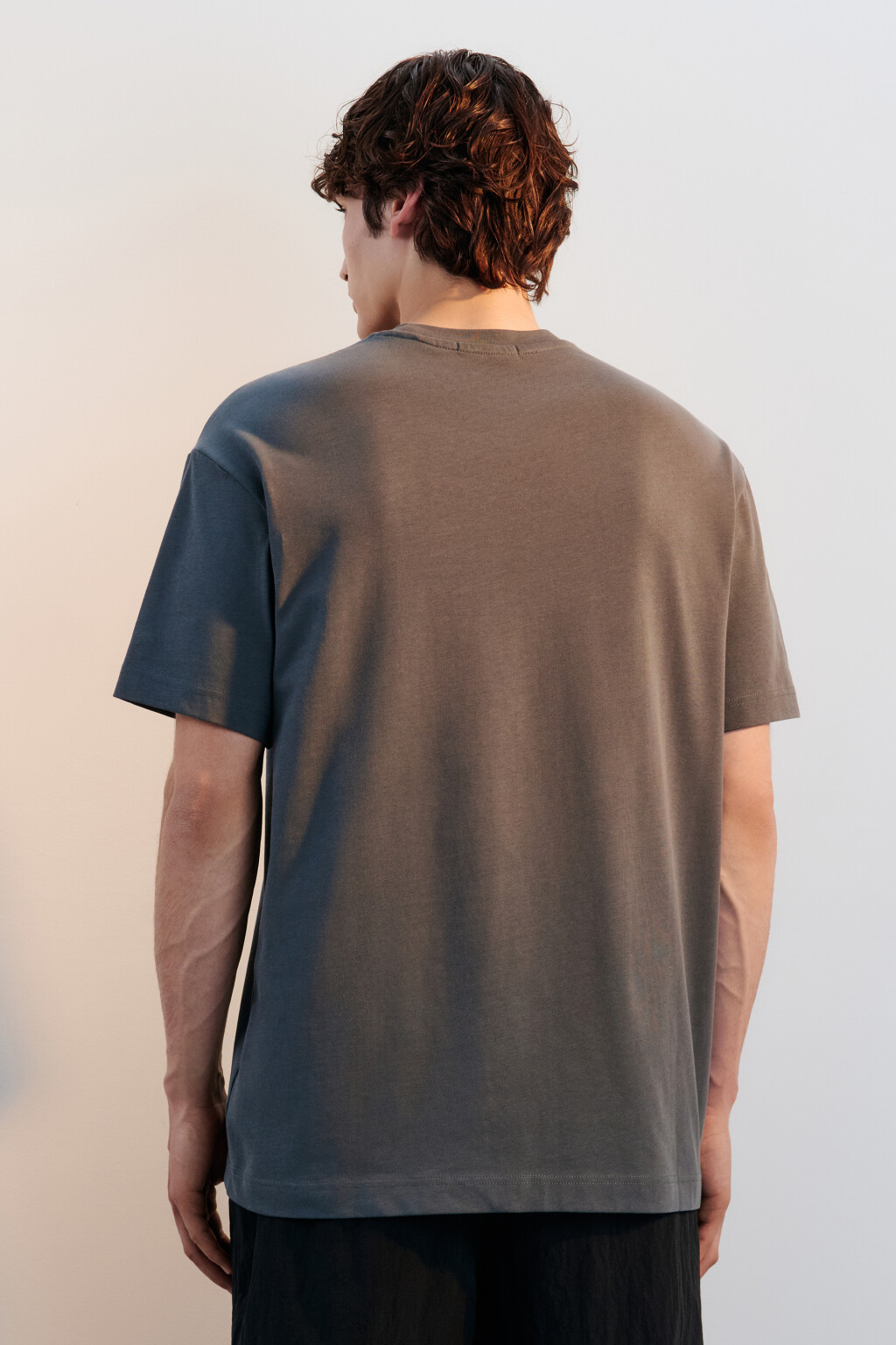 Футболка свободная с принтом - цвет серый - 4