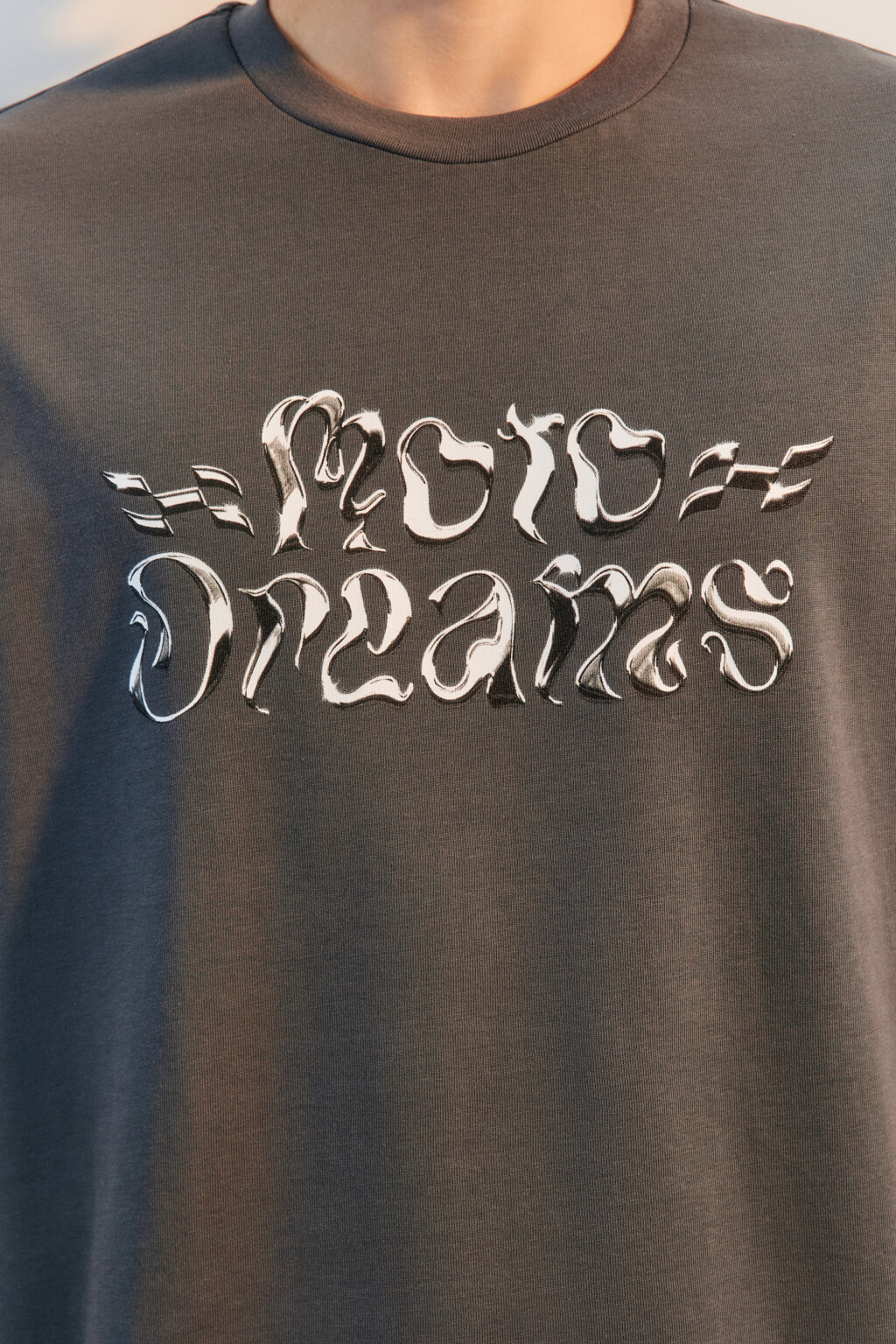 Футболка свободная с принтом - цвет серый - 6