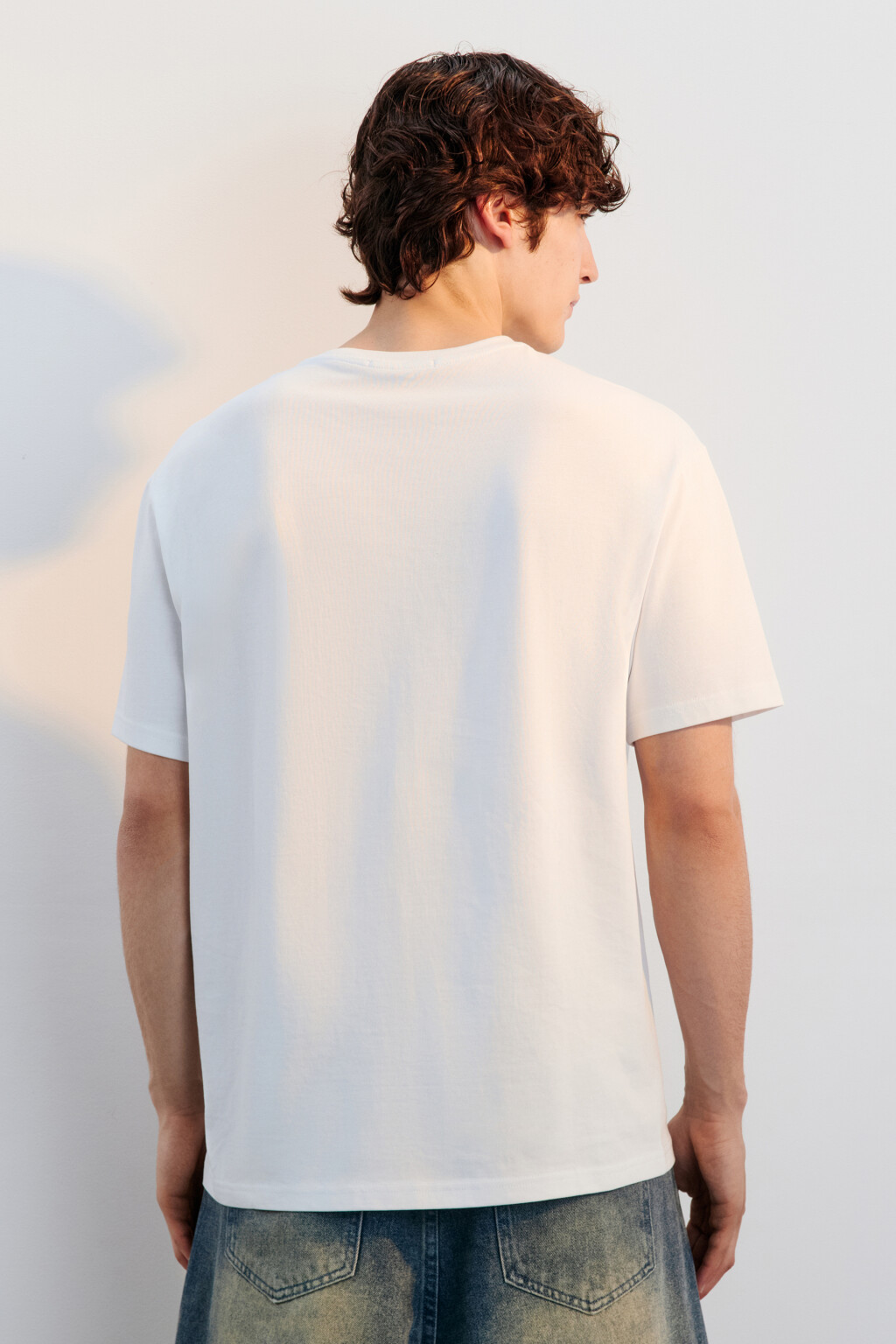 Футболка свободная с принтом - цвет белый - 3