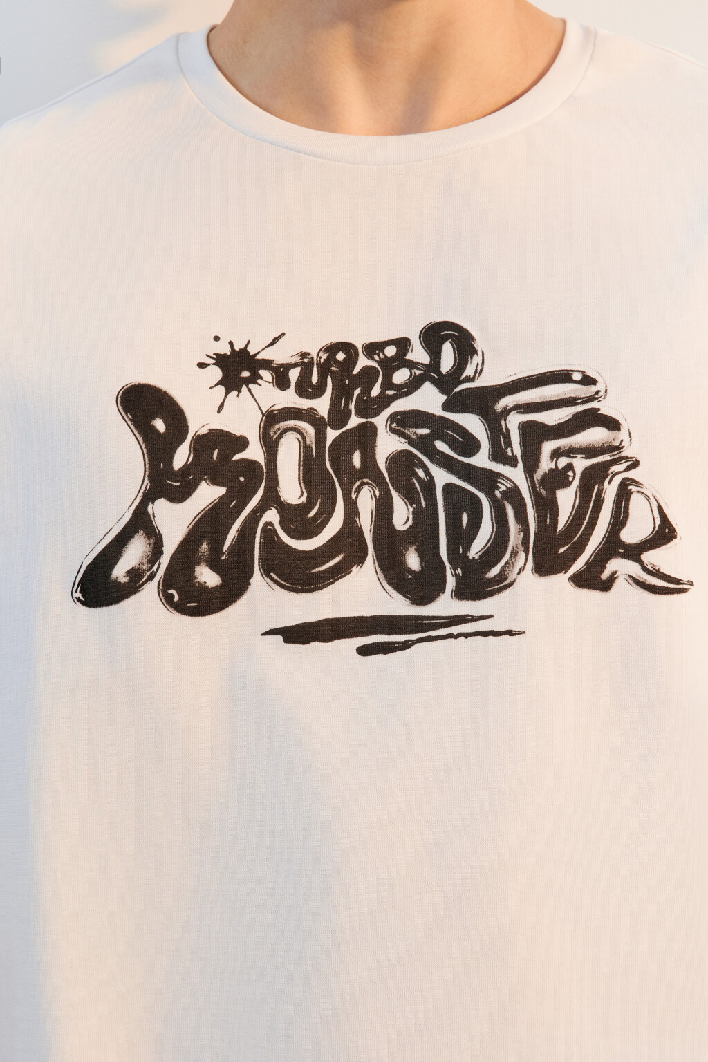 Футболка свободная с принтом - цвет белый - 5