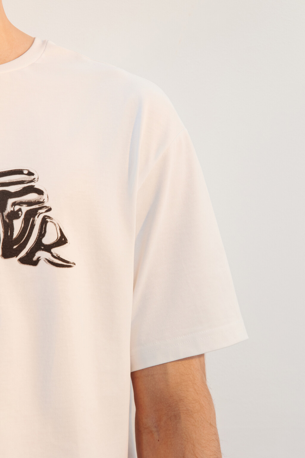 Футболка свободная с принтом - цвет белый - 6