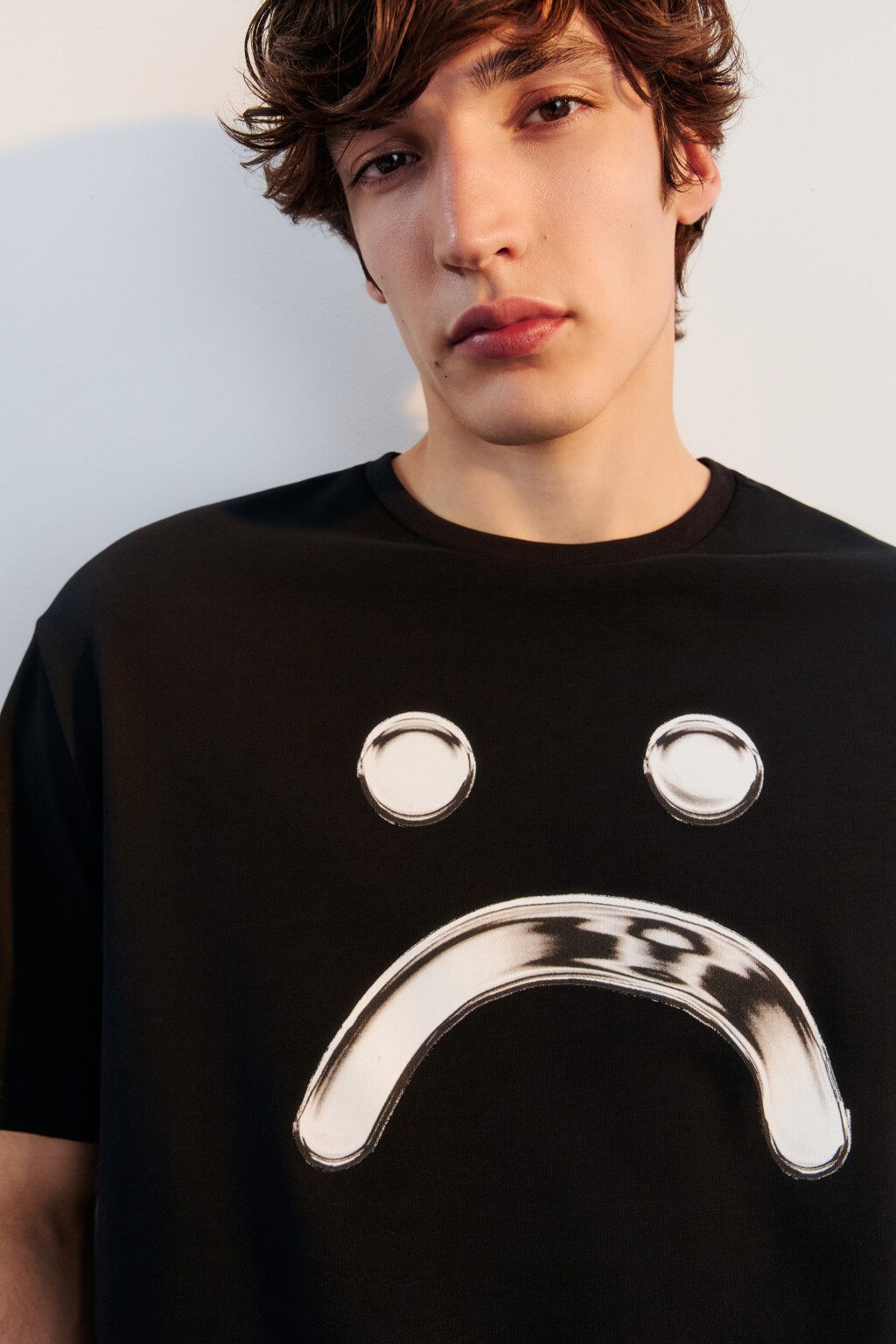 Футболка свободная с принтом - цвет черный - 2