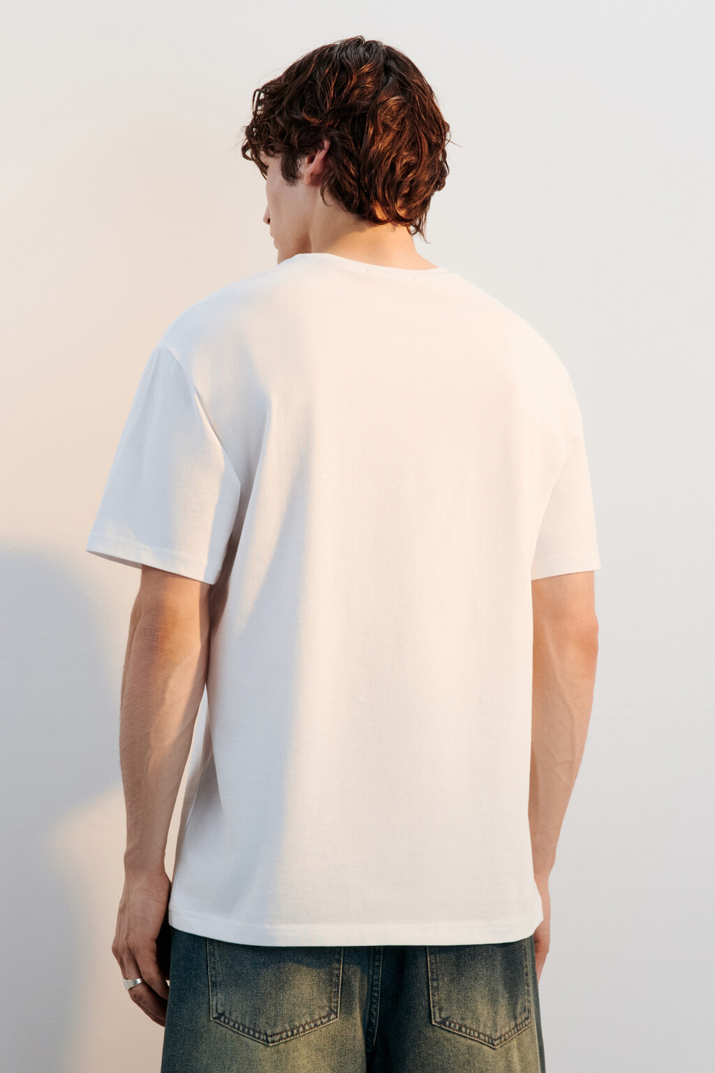 Футболка свободная с принтом - цвет белый - 4