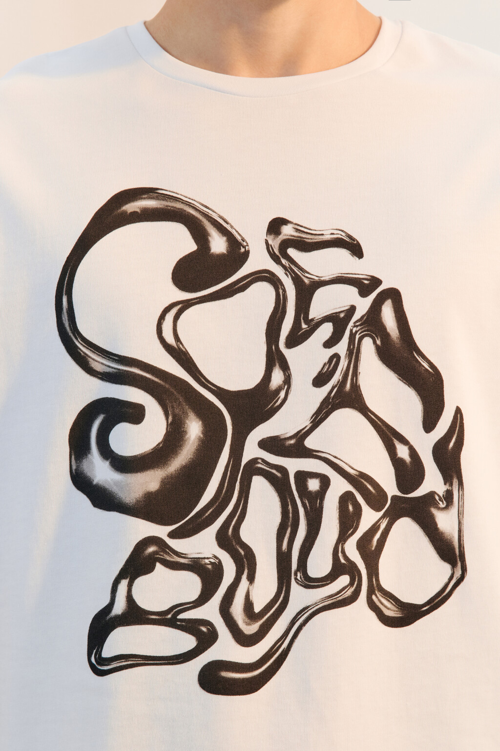 Футболка свободная с принтом - цвет белый - 6