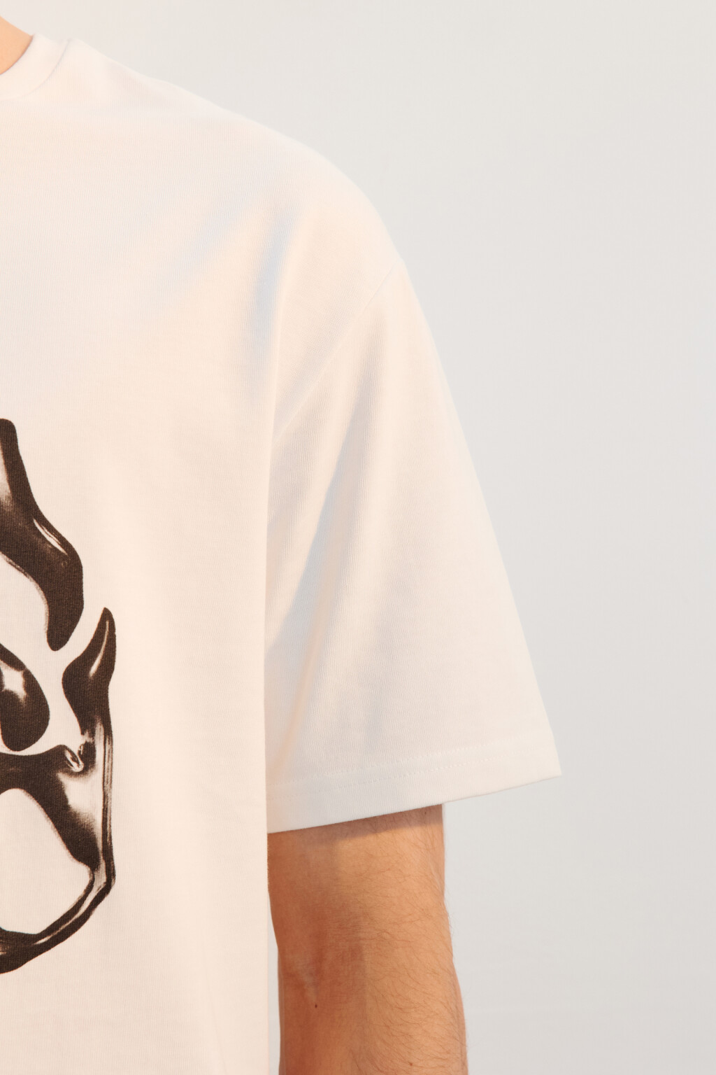 Футболка свободная с принтом - цвет белый - 7