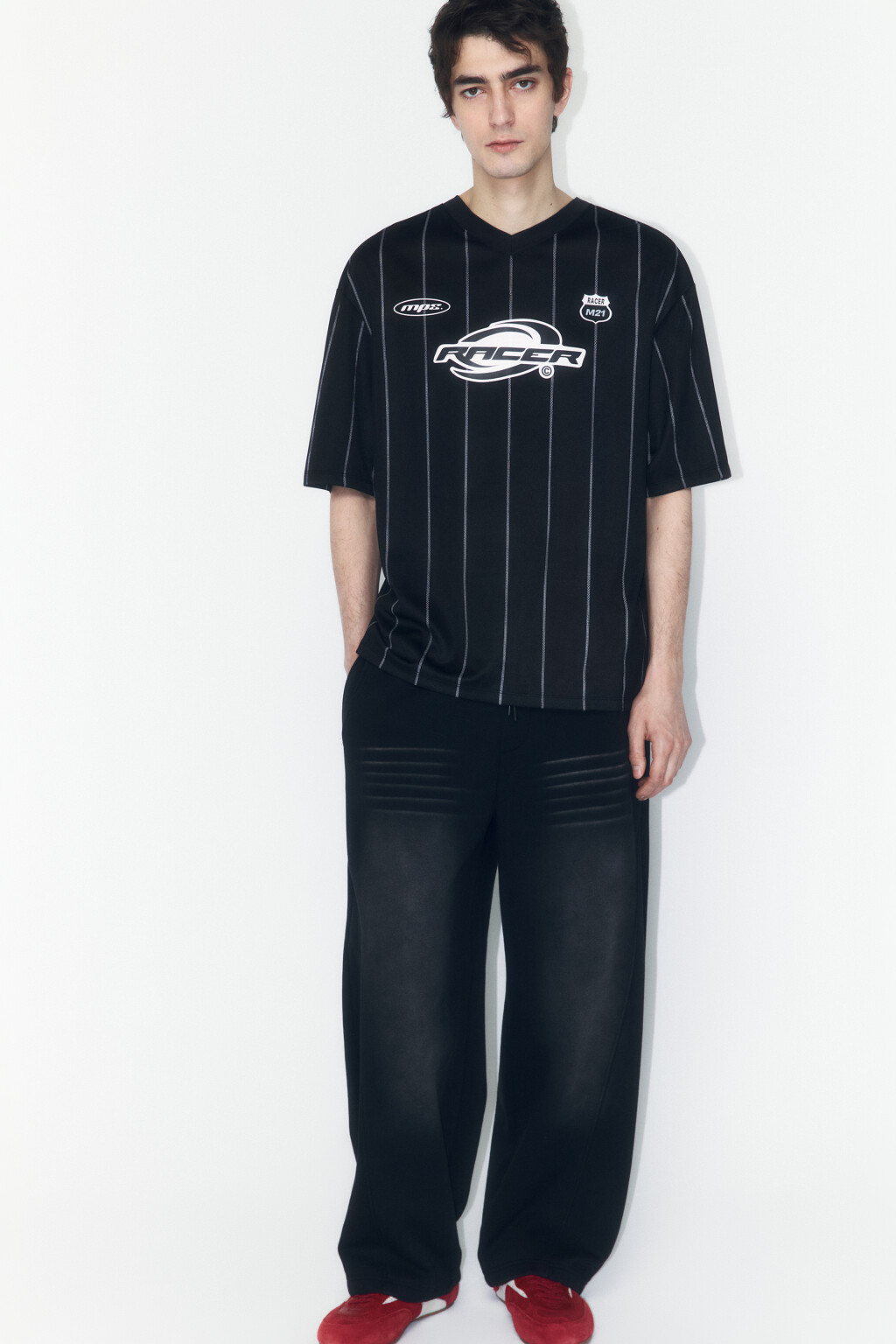 Футболка-джерси oversize с принтом - цвет черный - 3