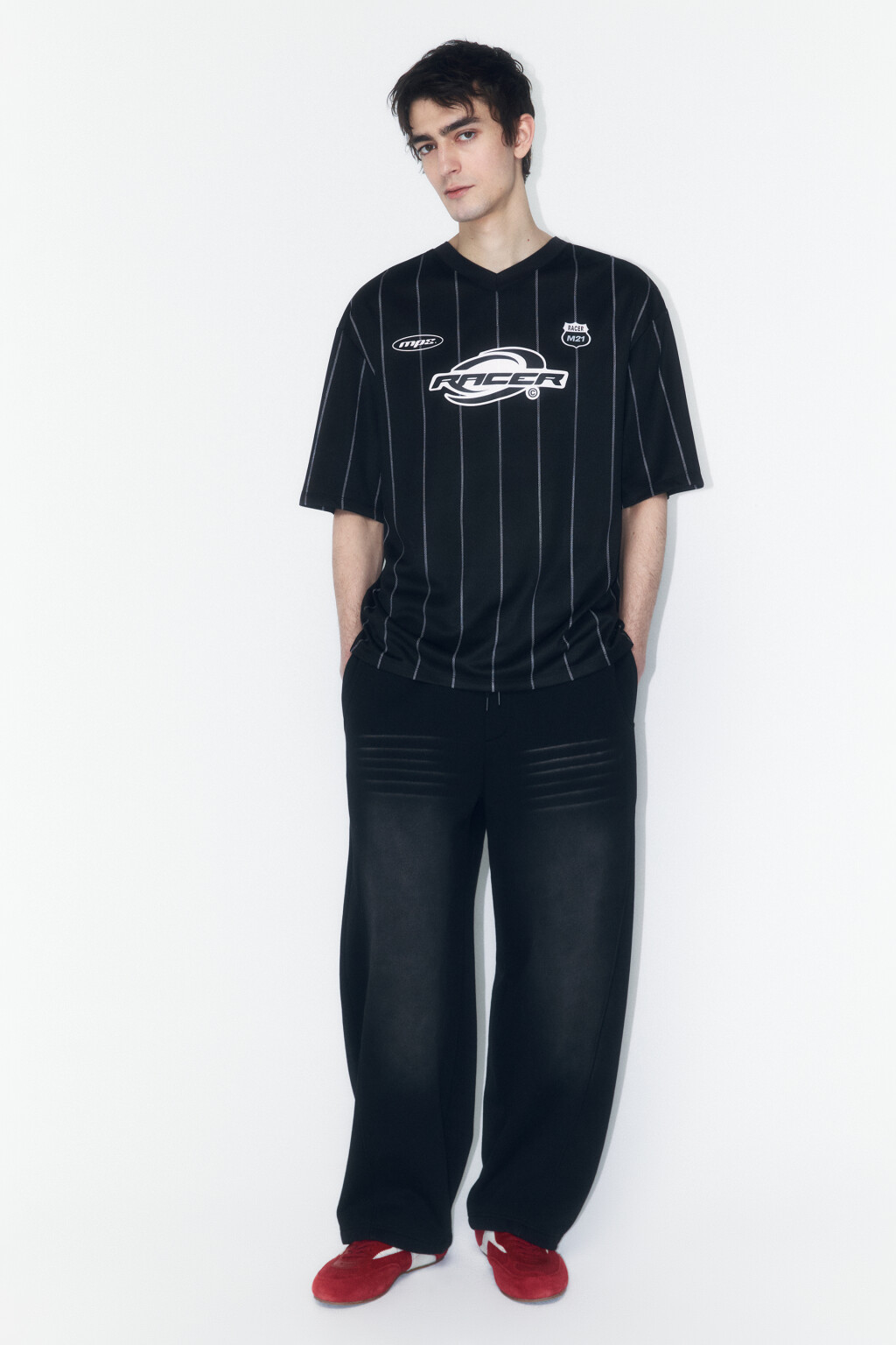 Футболка-джерси oversize с принтом - цвет черный - 4