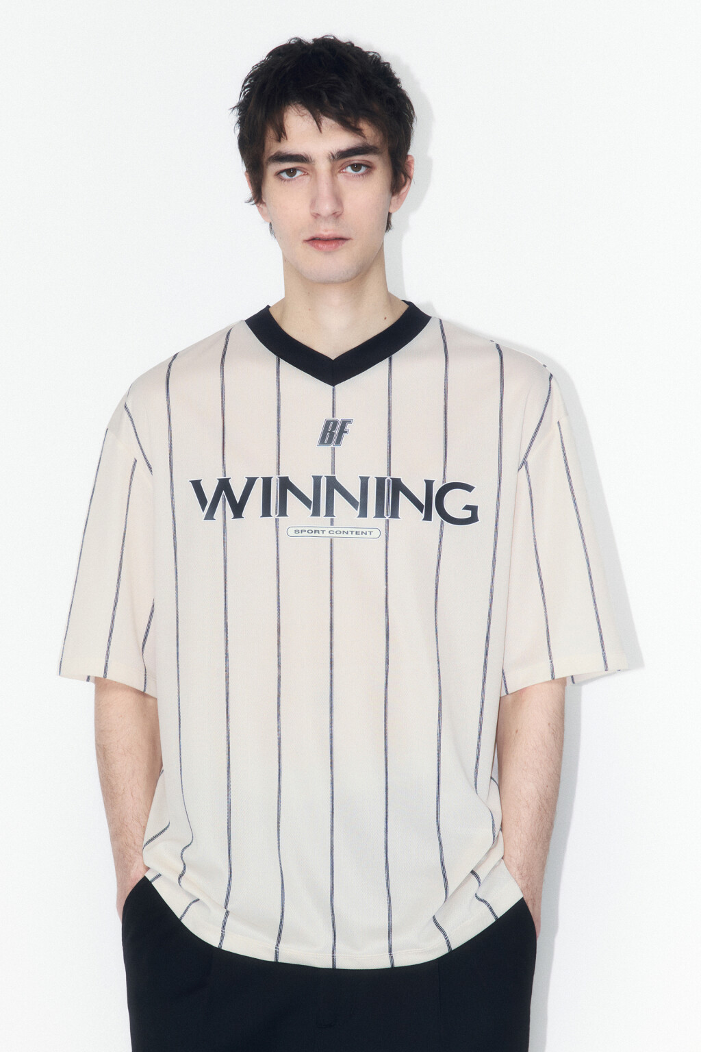 Футболка-джерси oversize с принтом - цвет бежевый - 2