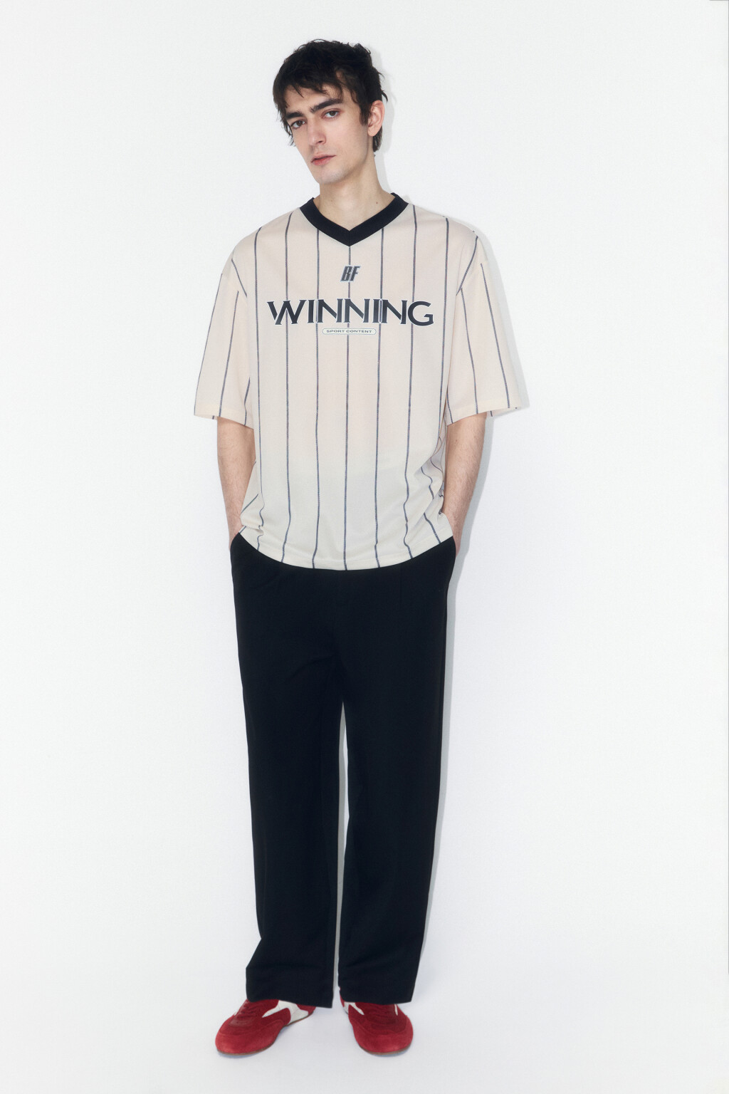 Футболка-джерси oversize с принтом - цвет бежевый - 4