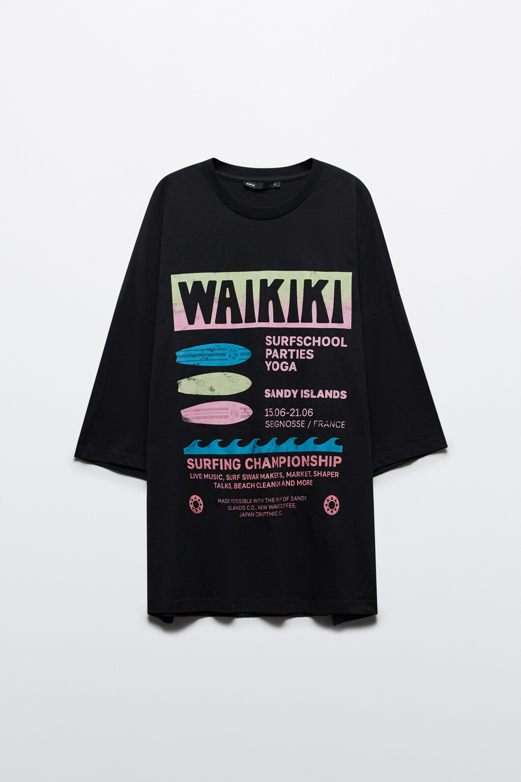 Футболка хлопковая с принтом - цвет черный - 7