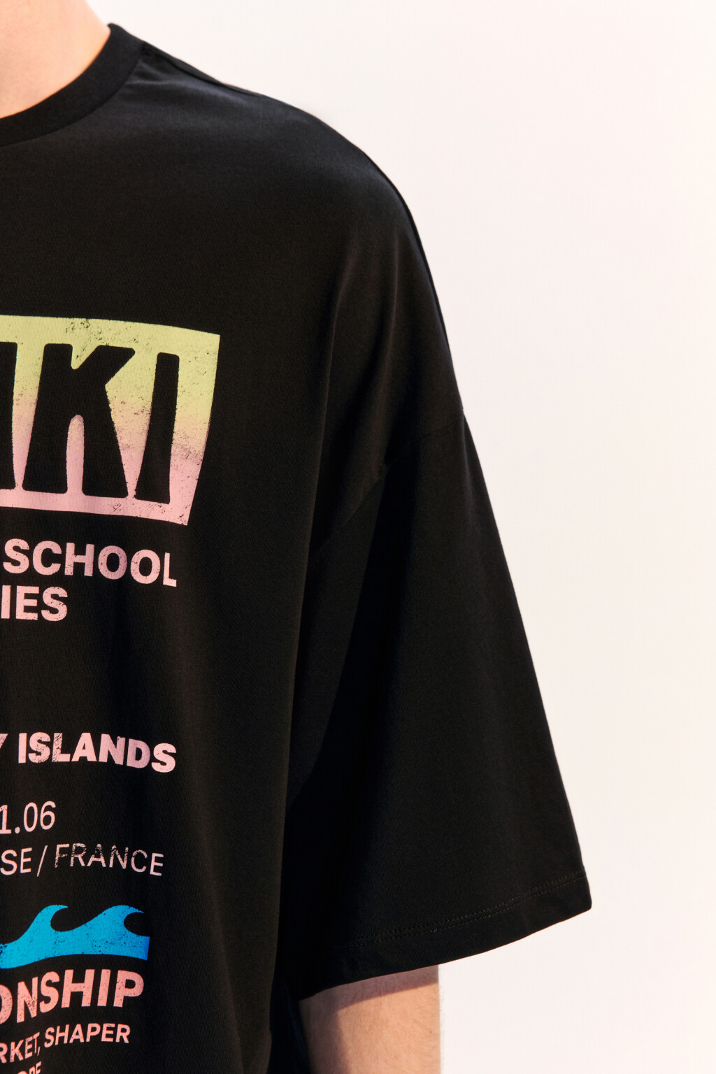 Футболка хлопковая с принтом - цвет черный - 6