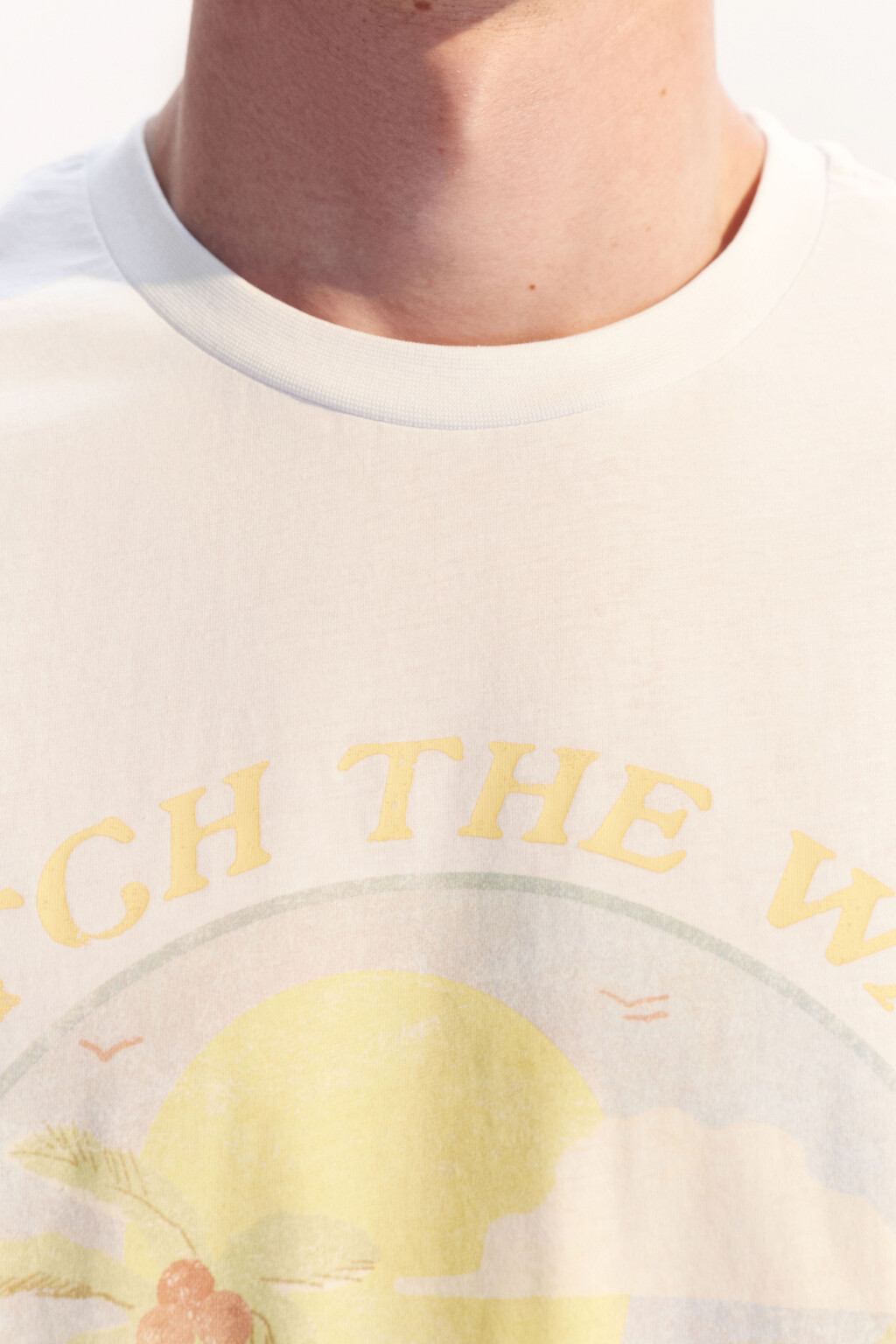 Футболка хлопковая с принтом - цвет белый - 5