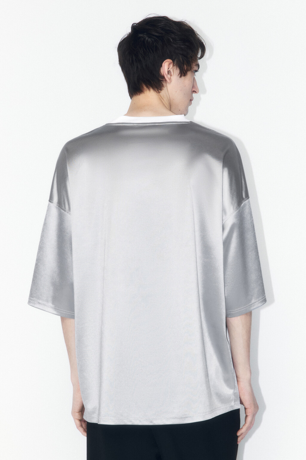 Футболка-джерси oversize с надписью - цвет серый - 2