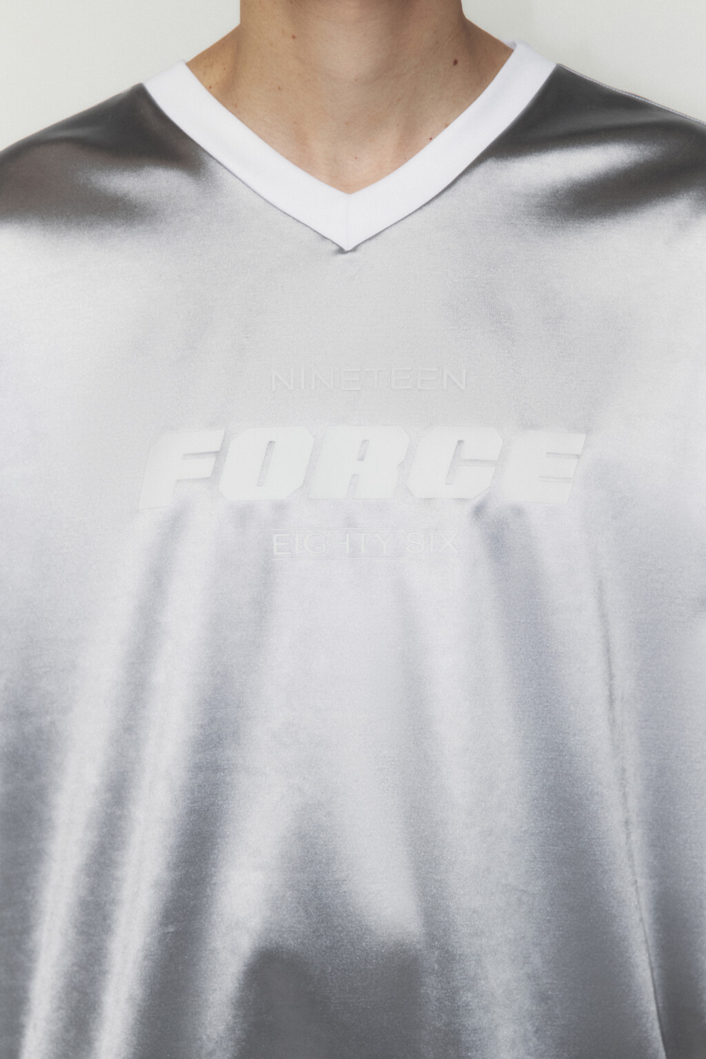 Футболка-джерси oversize с надписью - цвет серый - 5