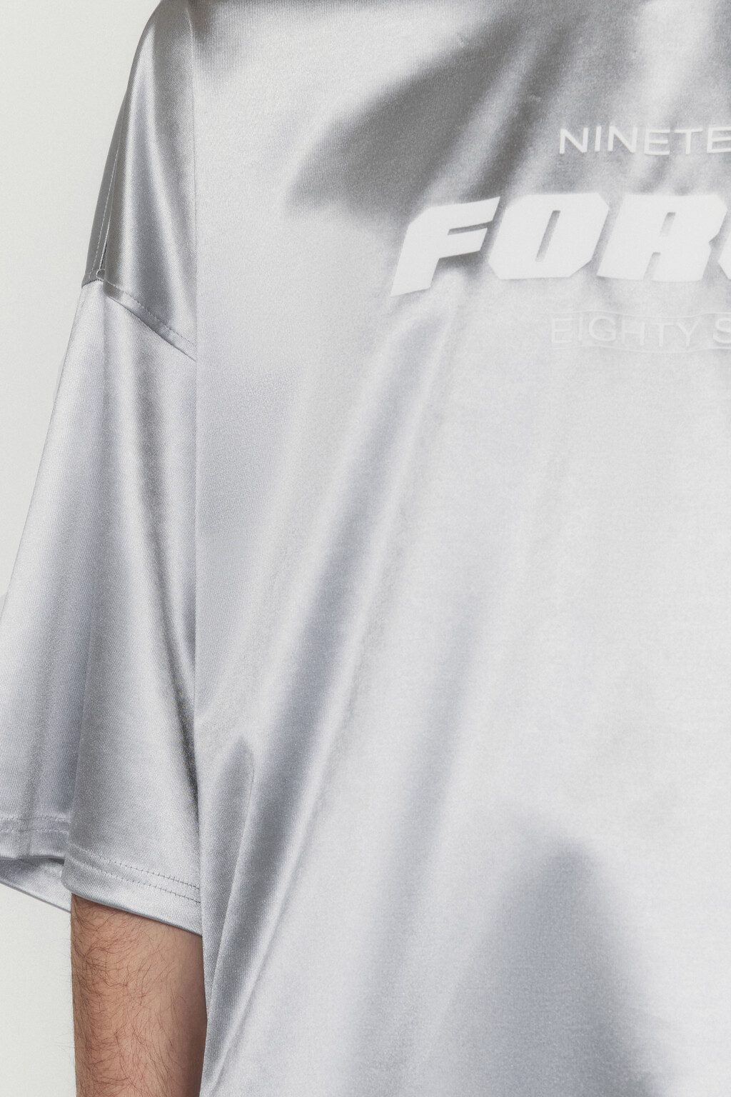 Футболка-джерси oversize с надписью - цвет серый - 6