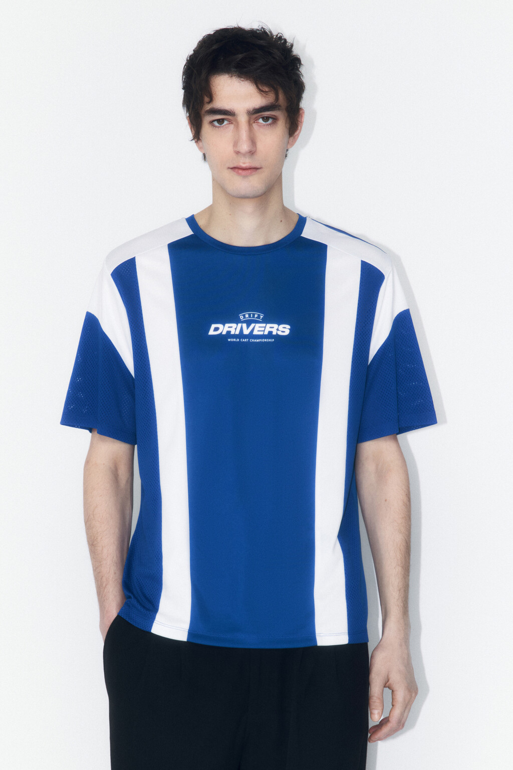 Футболка-джерси с принтом и надписью - цвет синий - 3