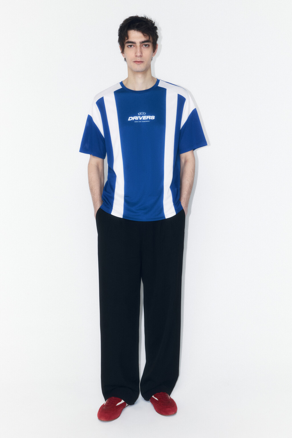 Футболка-джерси с принтом и надписью - цвет синий - 5