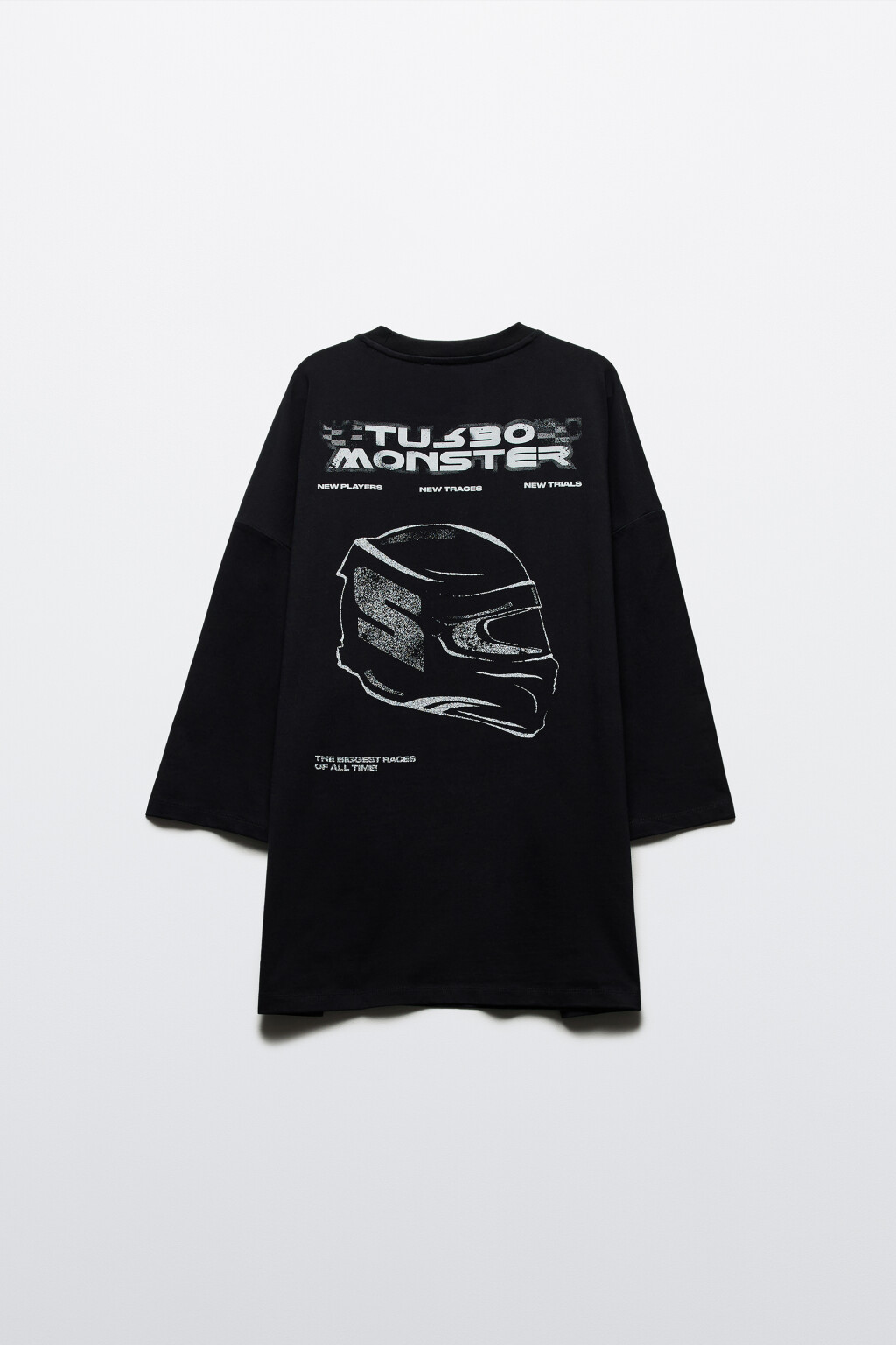 Футболка oversize хлопковая с принтом - цвет черный - 8